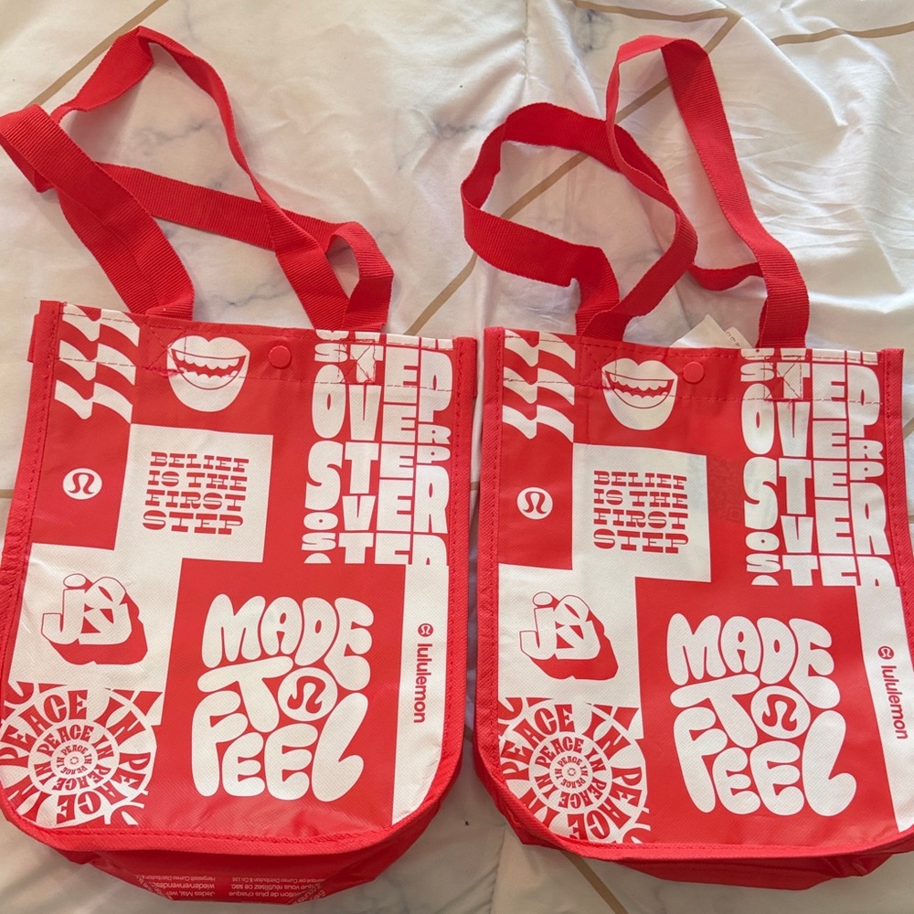 lululemon athletica Red Tote Bag 2 pack small bags